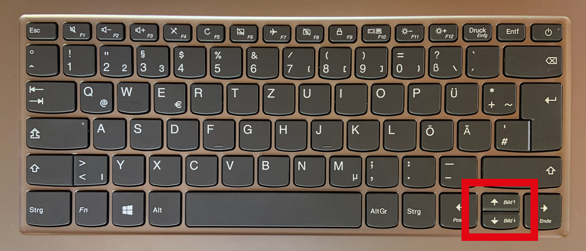 Pfeiltasten auf der Tastatur