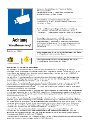 Informationen zur Videoüberwachung