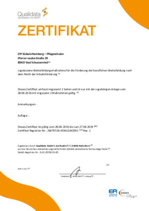 Zertifikat AZAV