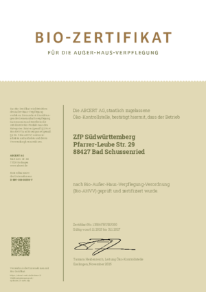 Zertifikat Bio-AHVV