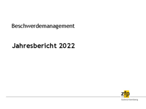 Jahresbericht Beschwerdemanagement 2022