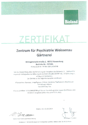 Zertifikat Bioland