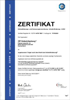 Zertifikat AZAV