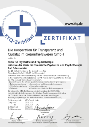 Klinik für Psychiatrie und Psychotherapie inklusive der Klinik für Forensische Psychiatrie und Psychotherapie Bad Schussenried