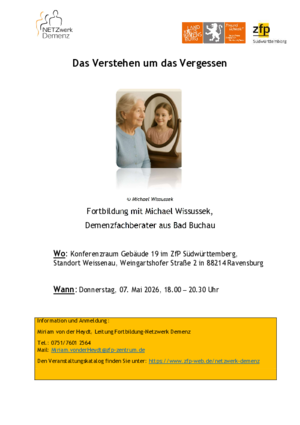 Fortbildung "Das Verstehen um das Vergessen" am 7. Mai 2026 in Weissenau