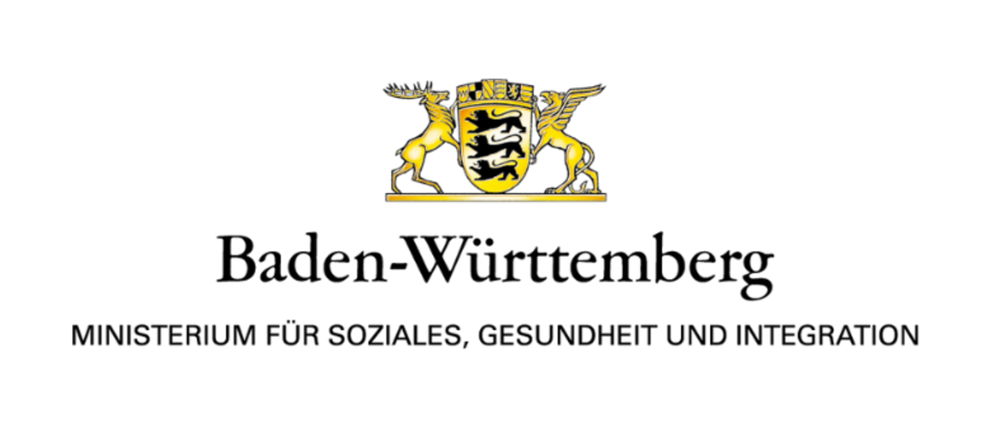 Das Logo des Sozialministeriums besteht aus dem Landeswappen sowie der Wortmarke "Ministeriums für Soziales, Gesundheit und Integration".  