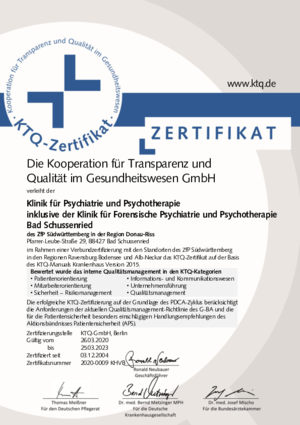 Klinik für Psychiatrie und Psychotherapie inklusive der Klinik für Forensische Psychiatrie und Psychotherapie Bad Schussenried