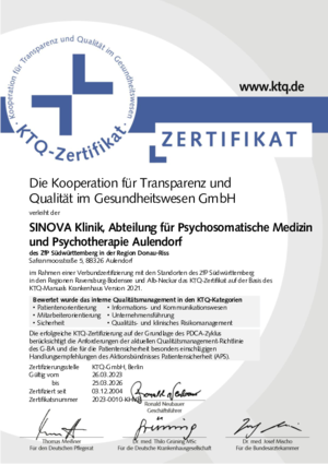 SINOVA Klinik, Abteilung für Psychosomatische Medizin und Psychotherapie Aulendorf