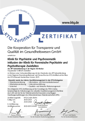 Klinik für Psychiatrie und Psychotherapie inklusive der Klinik für Forensische Psychiatrie und Psychotherapie Zwiefalten