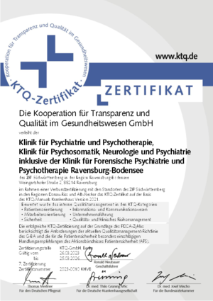 Klinik für Psychiatrie und Psychotherapie, Klinik für Psychosomatik, Neurologie und Psychiatrie inklusive der Klinik für Forensische Psychiatrie und Psychotherapie Weissenau