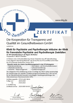 Klinik für Psychiatrie und Psychotherapie inklusive der Klinik für Forensische Psychiatrie und Psychotherapie Zwiefalten